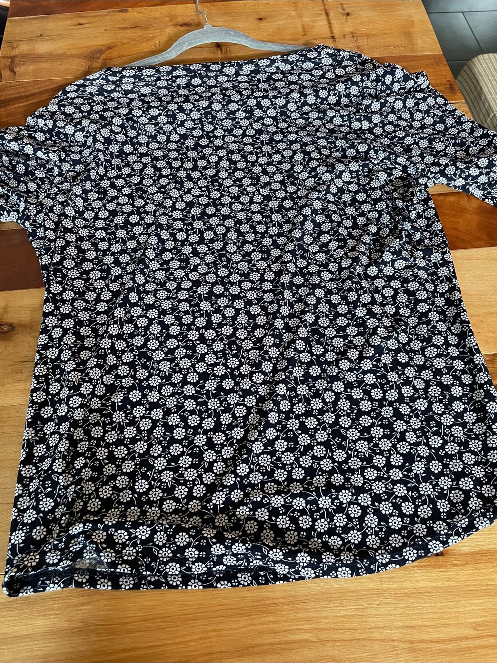 Adrianna Papell Navy with White Floral Print - Picture 2 of 5